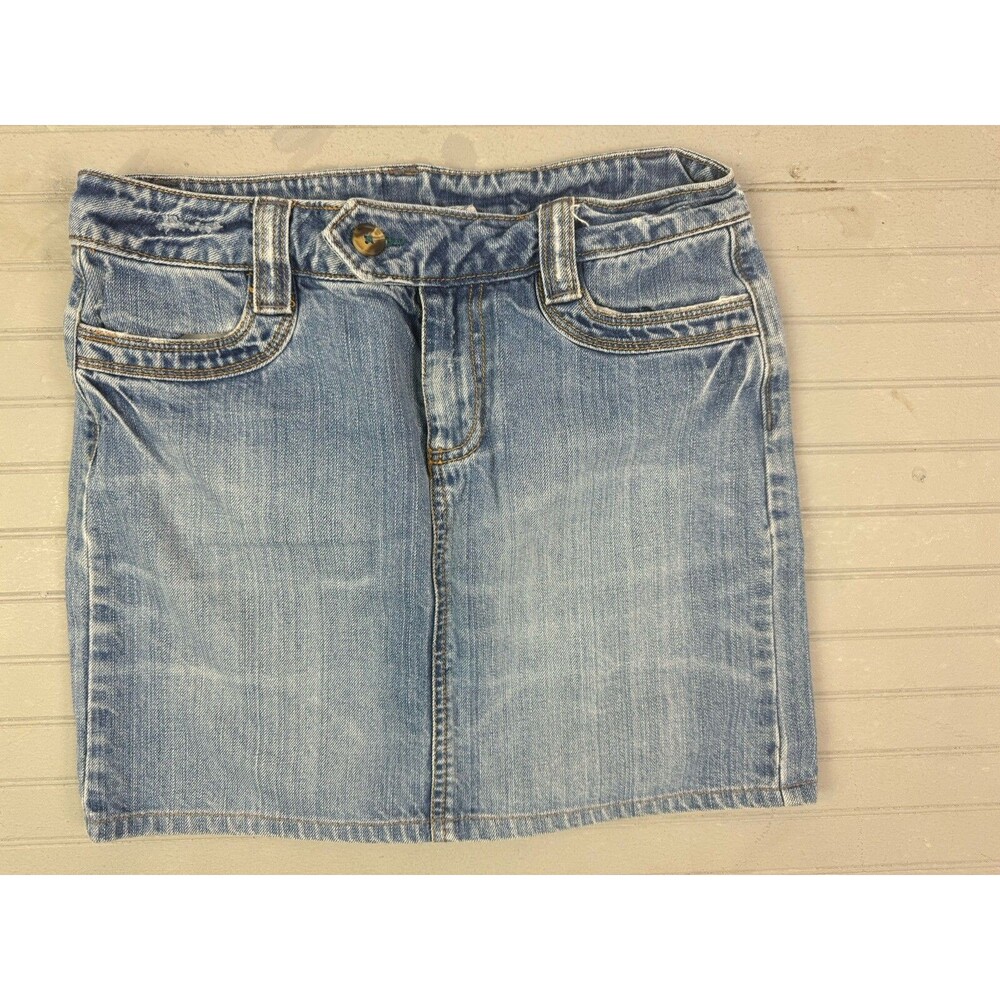 Old Navy Size 1 Womens Skirt Short Mini Low Rise Cotton Med Wash Denim Jeans